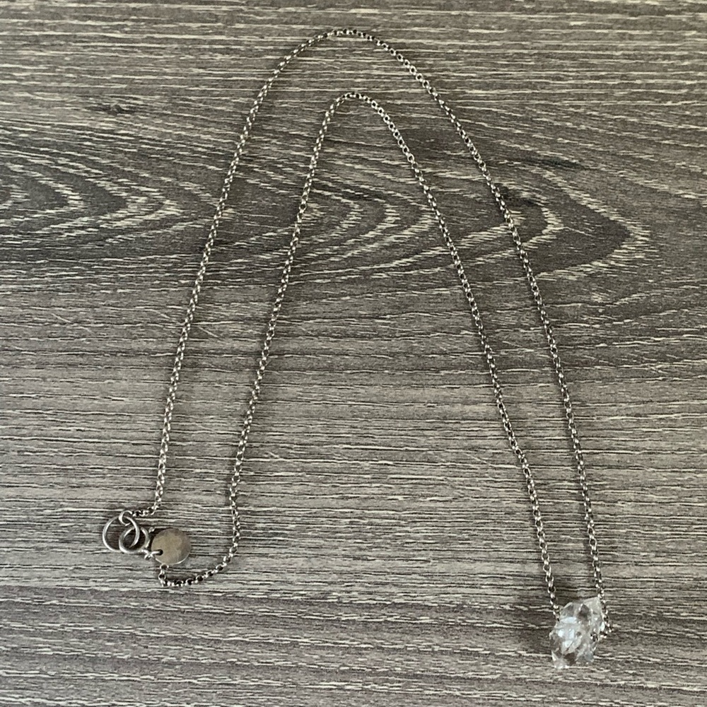 Herkimer Diamond Necklace “Clarity” Wings Hawaii Paia Maui Artisan 925 Silver